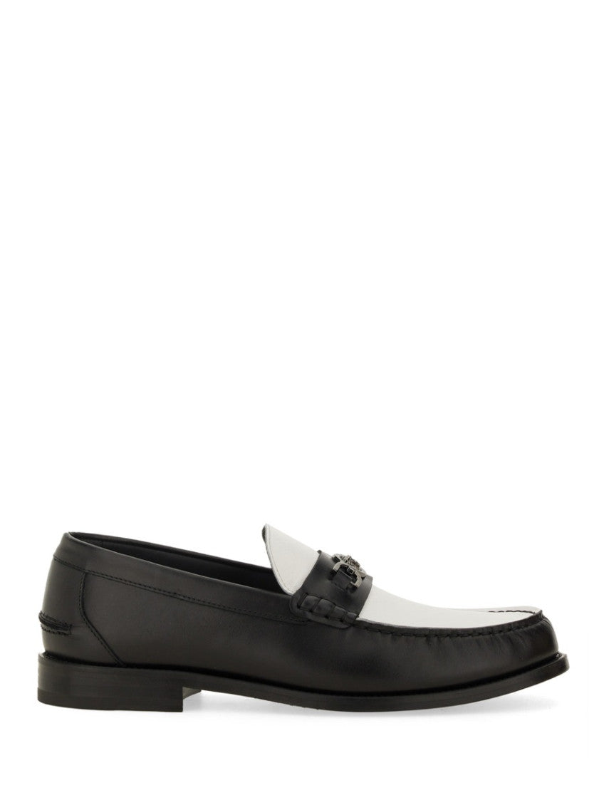 BlackWhite Slip On Loafers 1