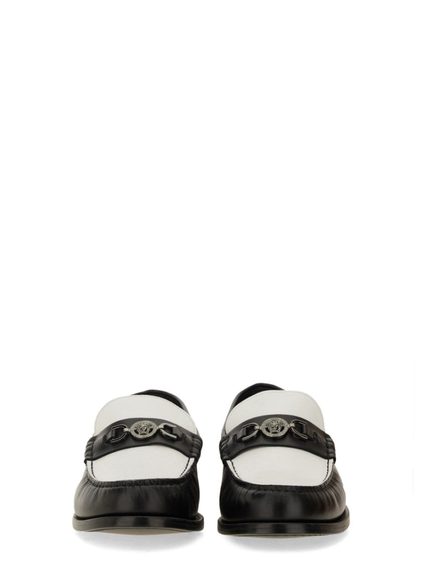 BlackWhite Slip On Loafers 4