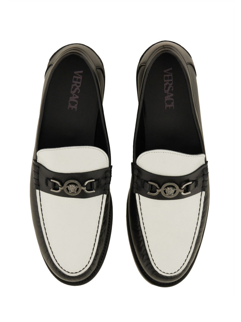 BlackWhite Slip On Loafers 5