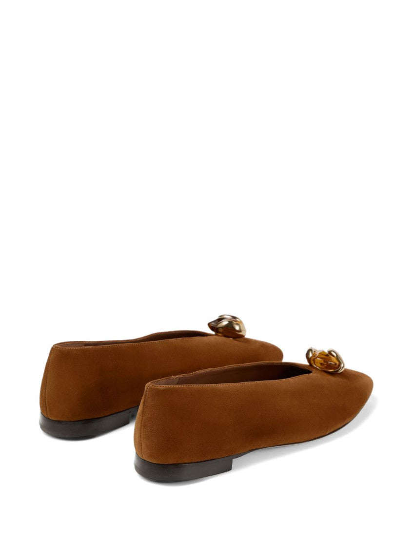 Brown Margot Leather Ballet Flats 2