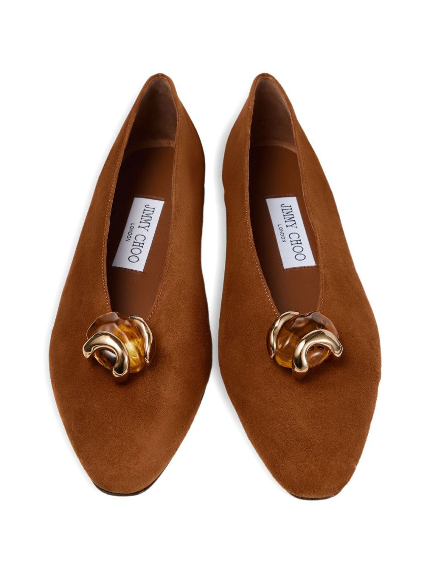 Brown Margot Leather Ballet Flats 3
