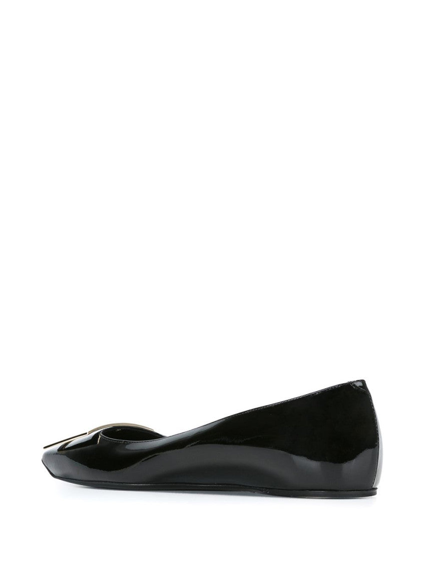 Black Leather Ballet Flats 3