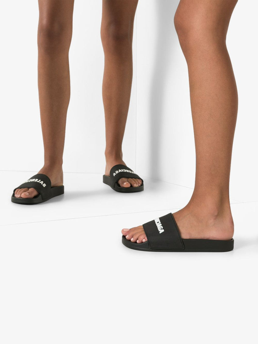 Black Logo Pool Slides 3