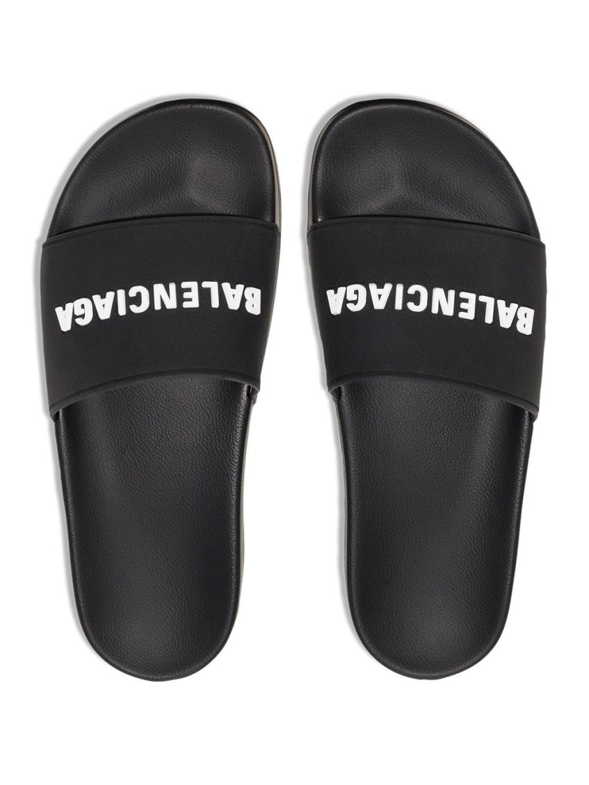 Black Logo Pool Slides 5