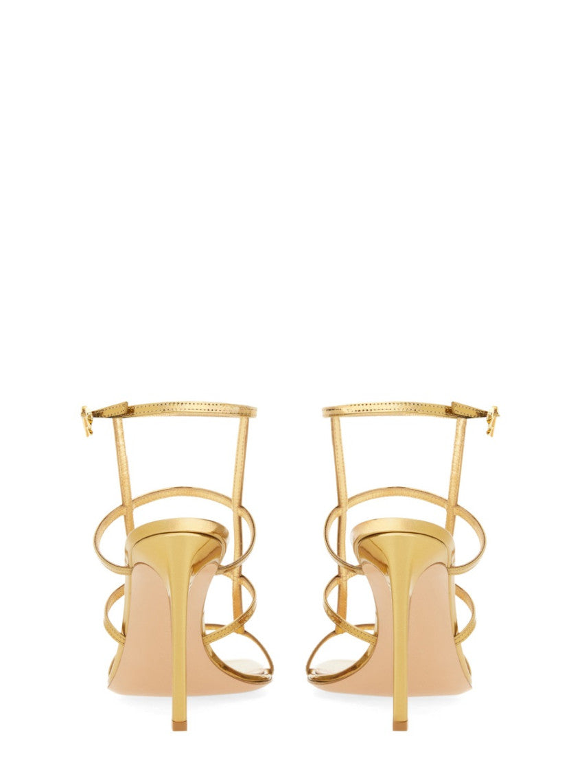 Gold Ankle Strap Heels 3