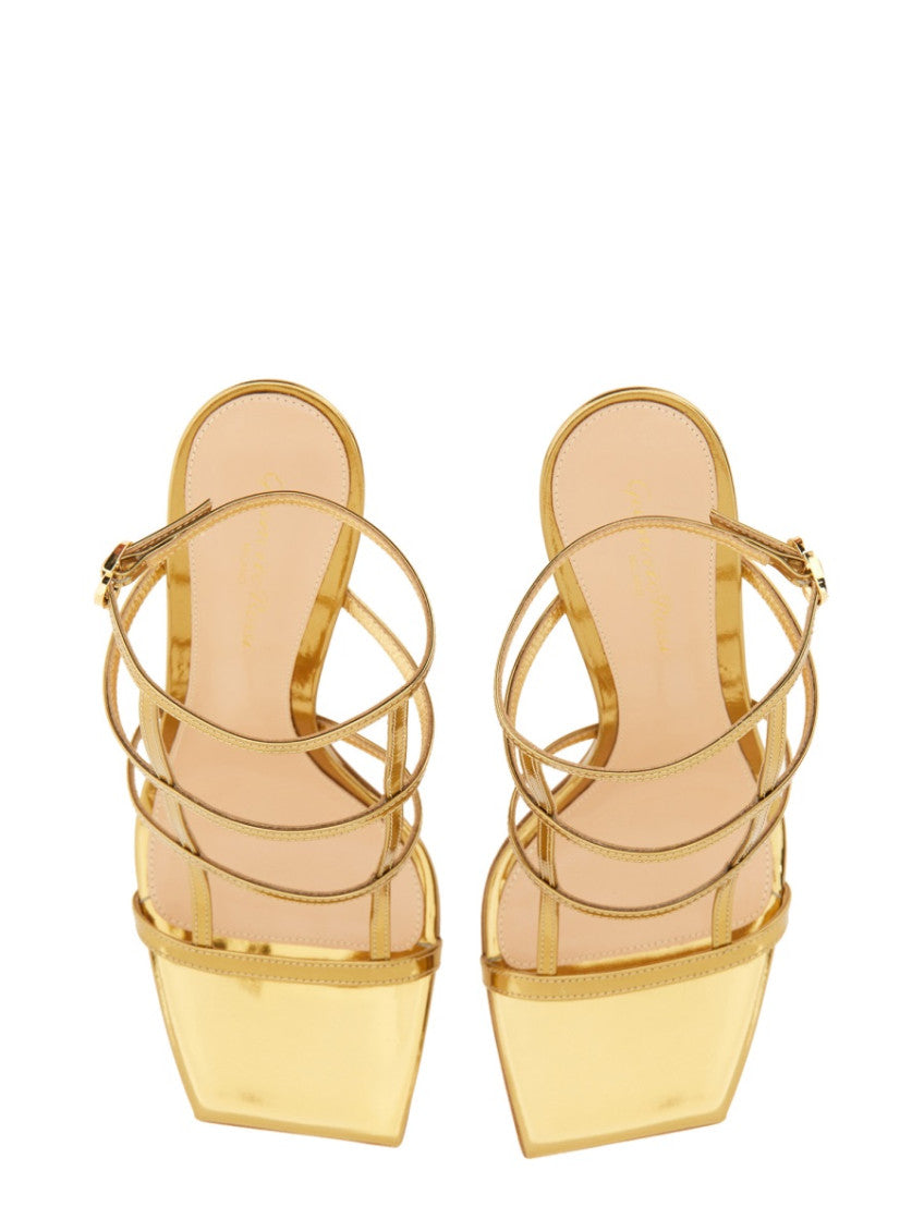 Gold Ankle Strap Heels 5