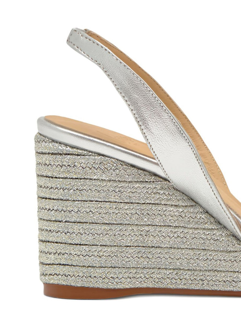 Silver Solid Sandals 4
