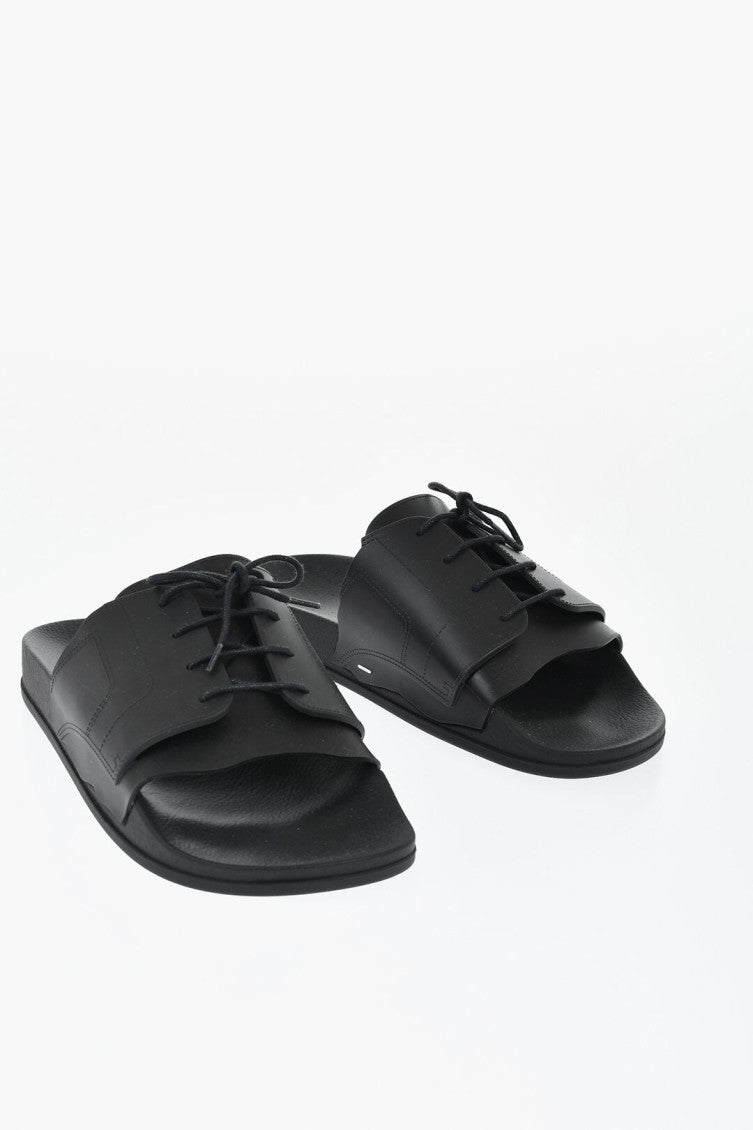 Black Solid Pool Slides 2