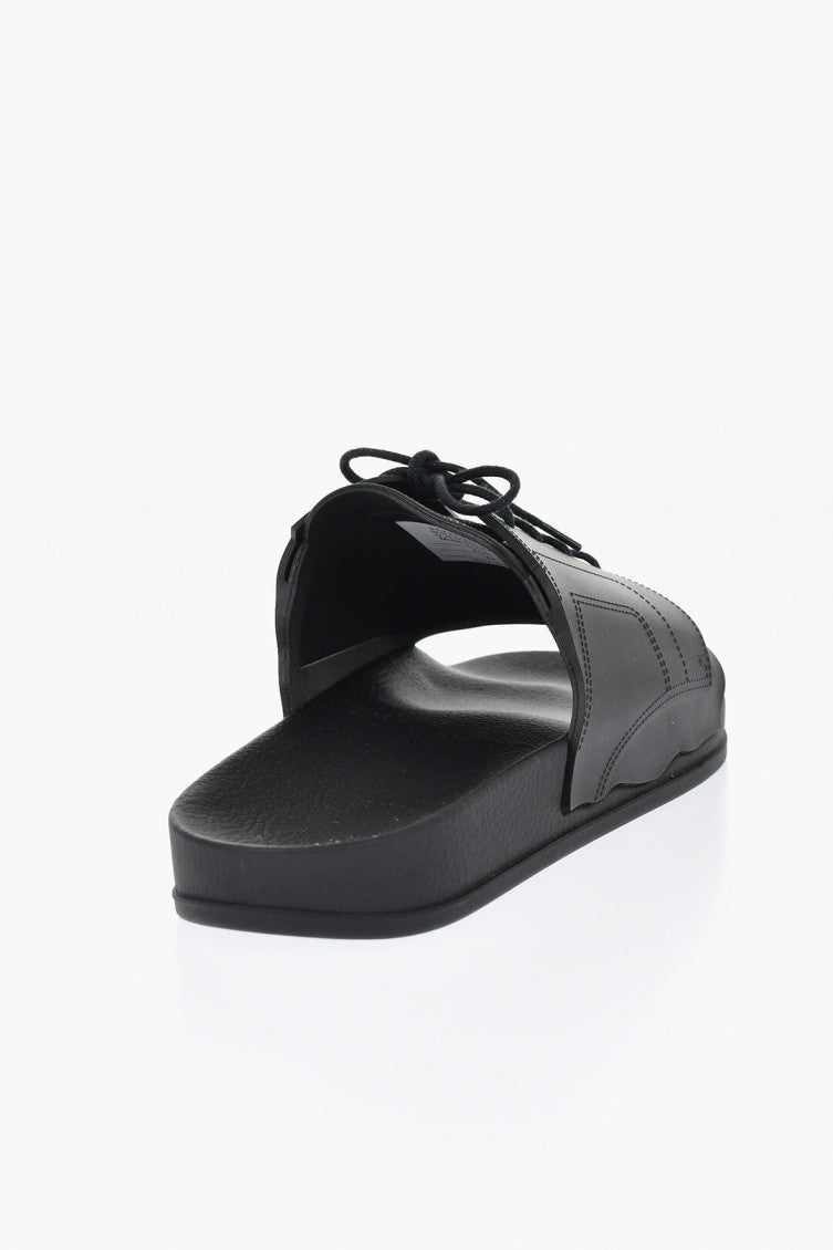 Black Solid Pool Slides 4