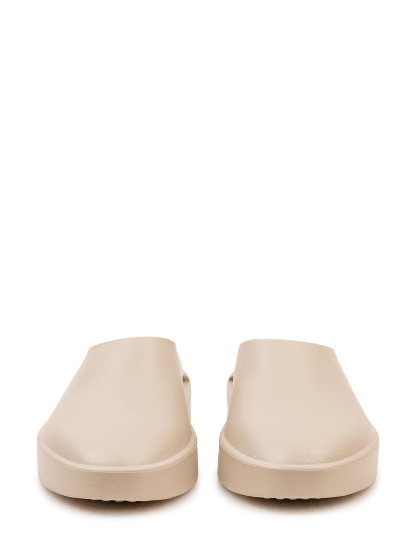 Beige Solid Mules 2