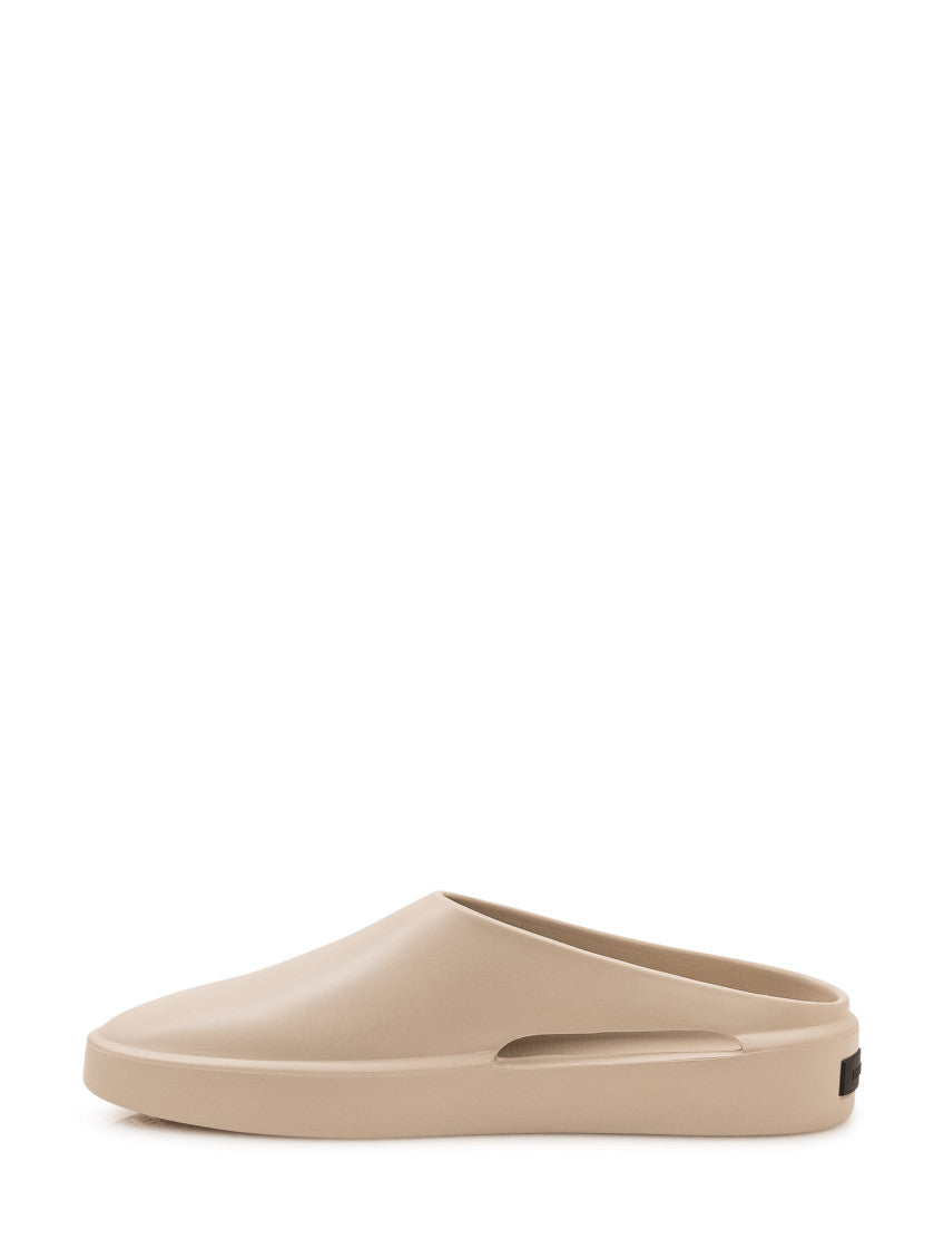 Beige Solid Mules 4