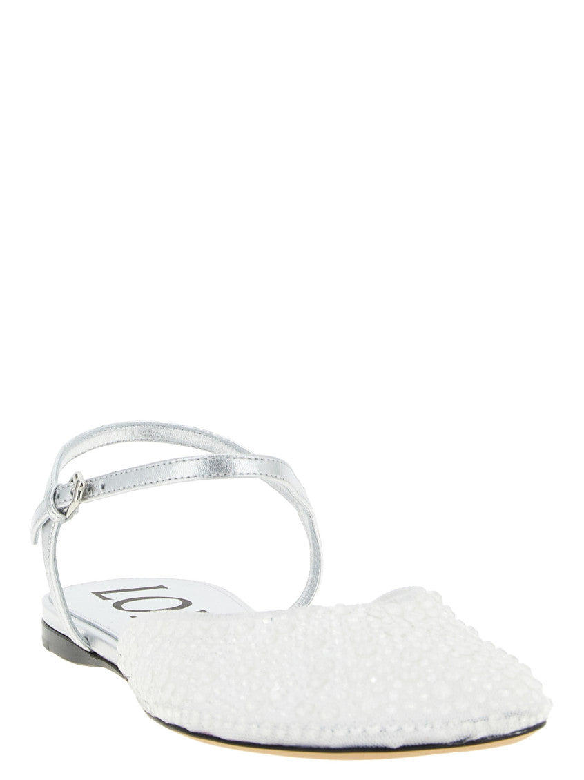 White Embellished Ballet Flats 2