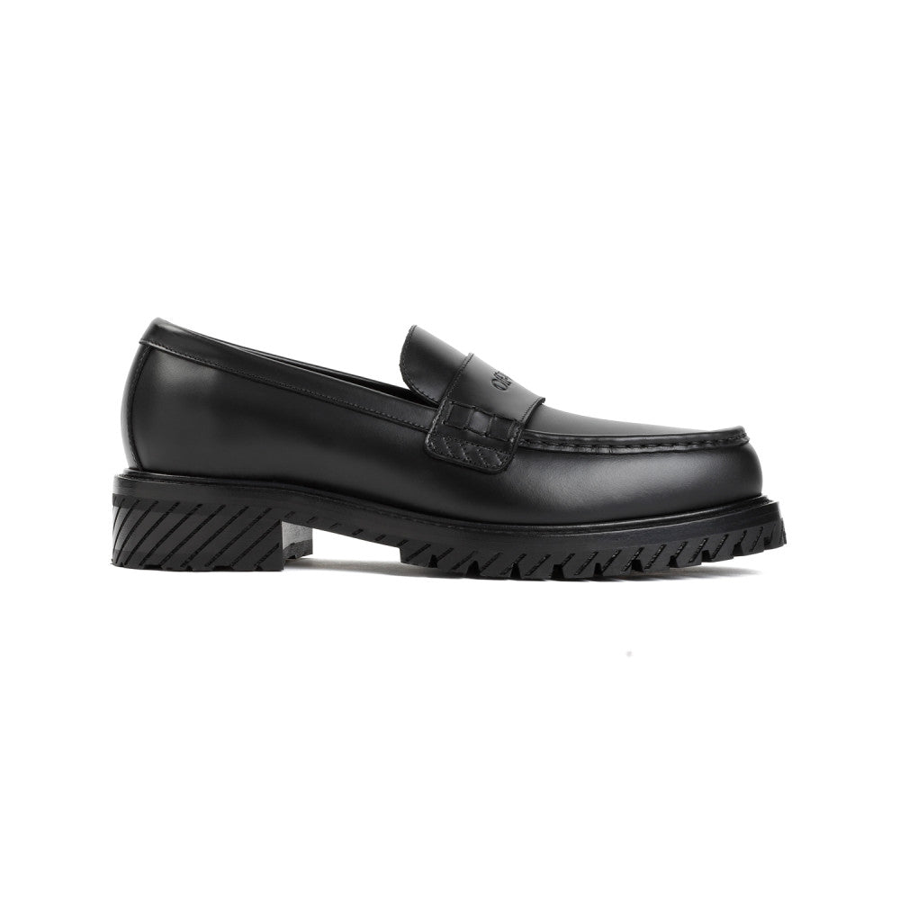 Black Military Leather Loafers 1