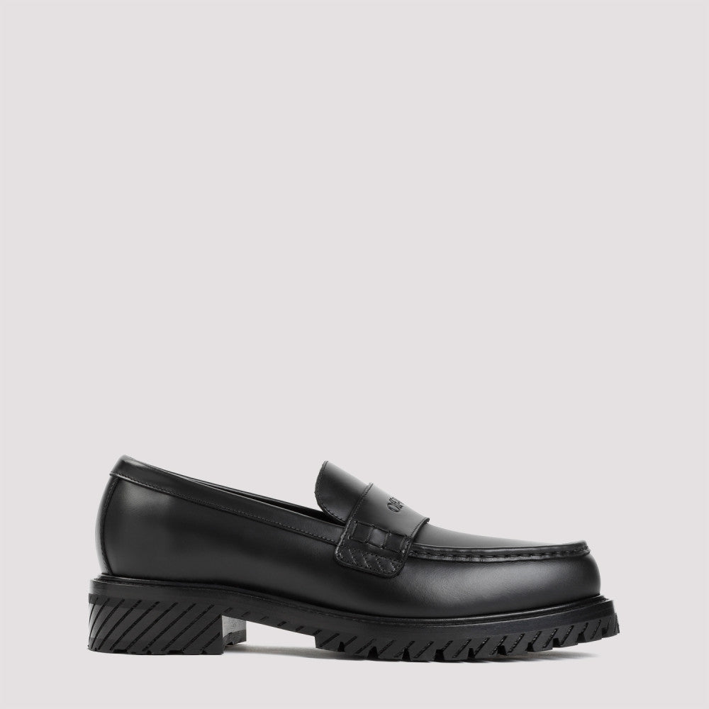 Black Military Leather Loafers 2