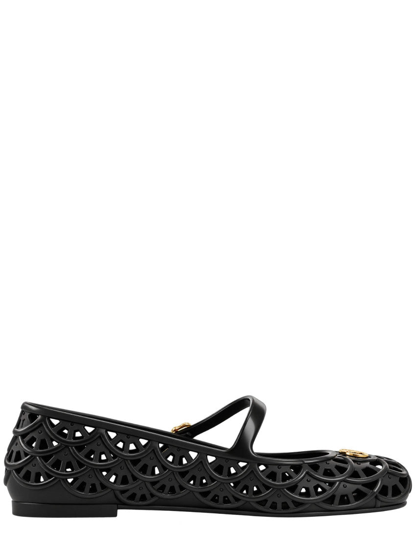 Black Logo Ballet Flats 1