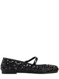 Black Logo Ballet Flats 1