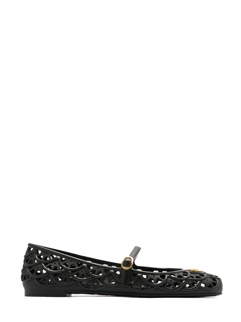 Black Logo Ballet Flats 2