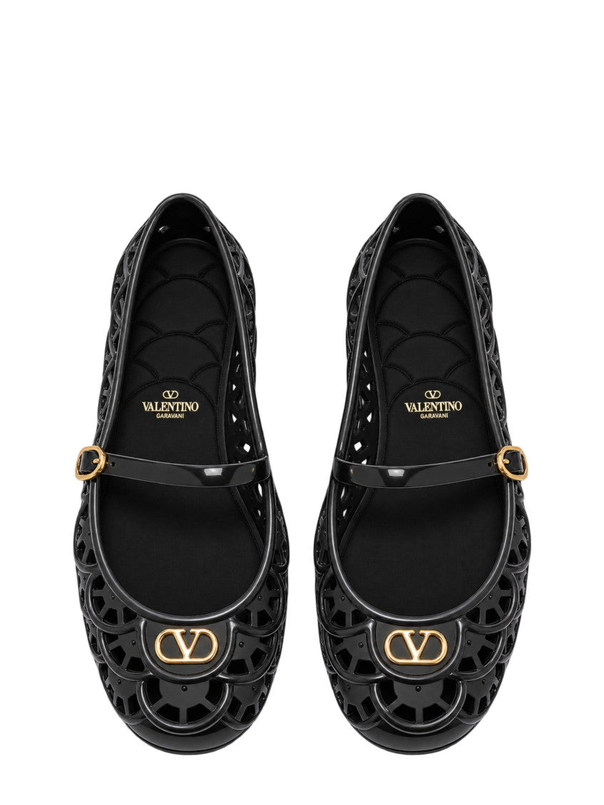 Black Logo Ballet Flats 3