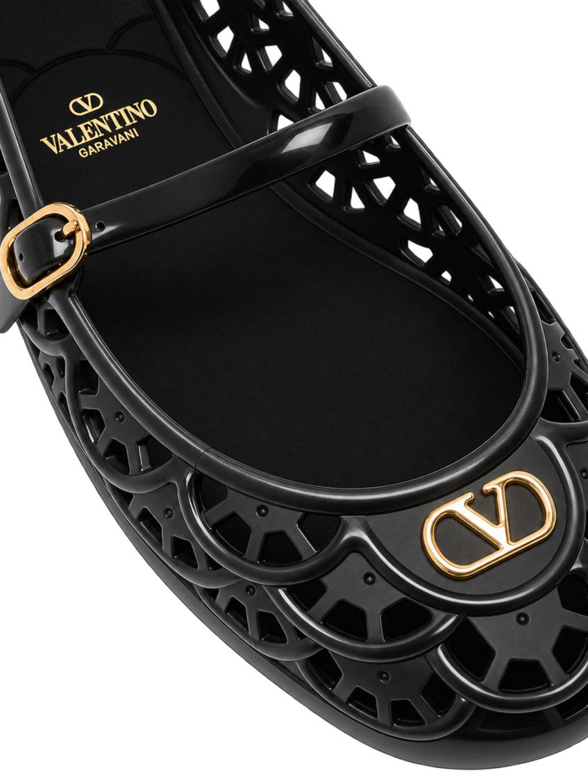 Black Logo Ballet Flats 4