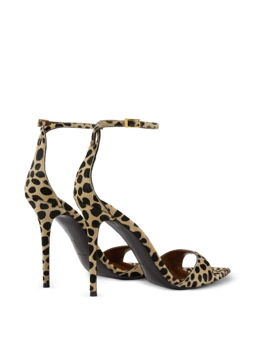 Leopard Print Ankle Strap Heels 4