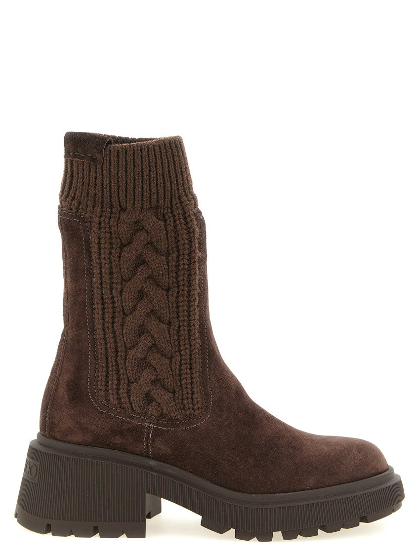 Brown Knitted Tamia Boots 1