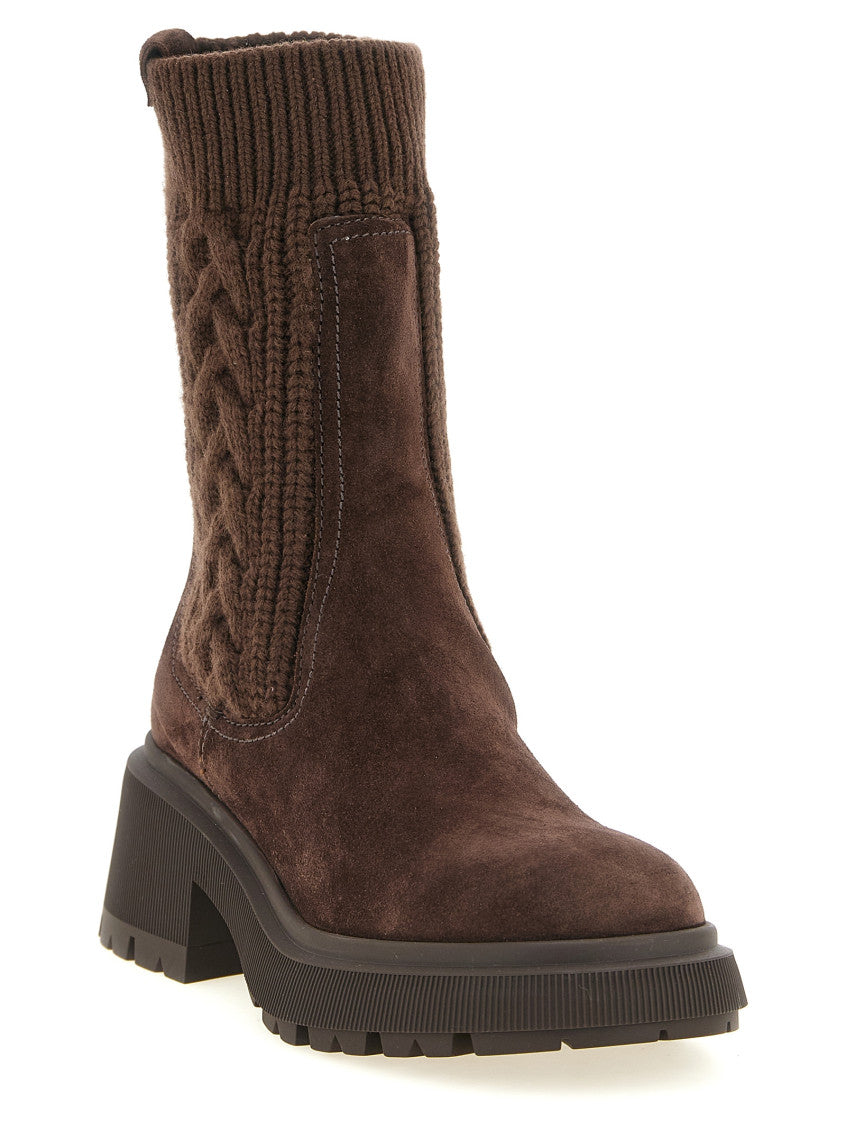 Brown Knitted Tamia Boots 2