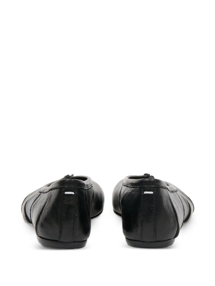 Black Leather Ballet Flats 3