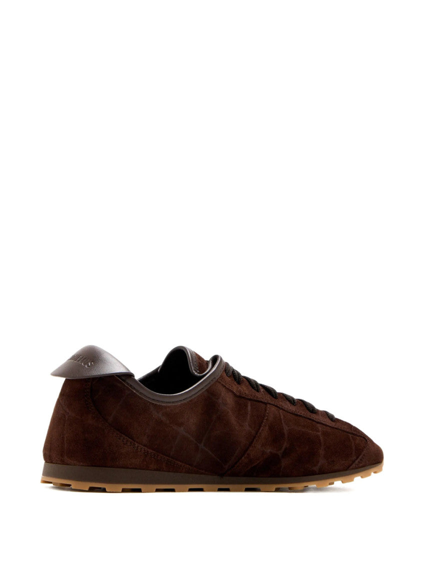 Dark Brown Textured Sneakers 2