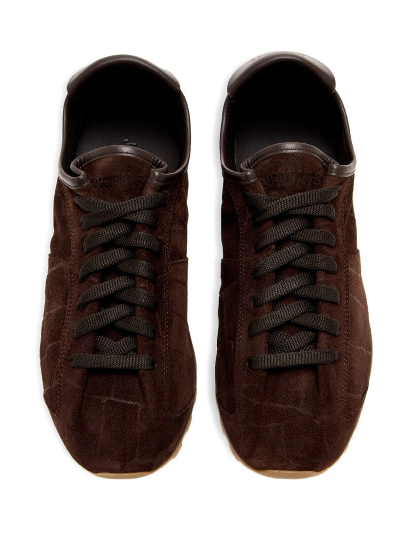 Dark Brown Textured Sneakers 3