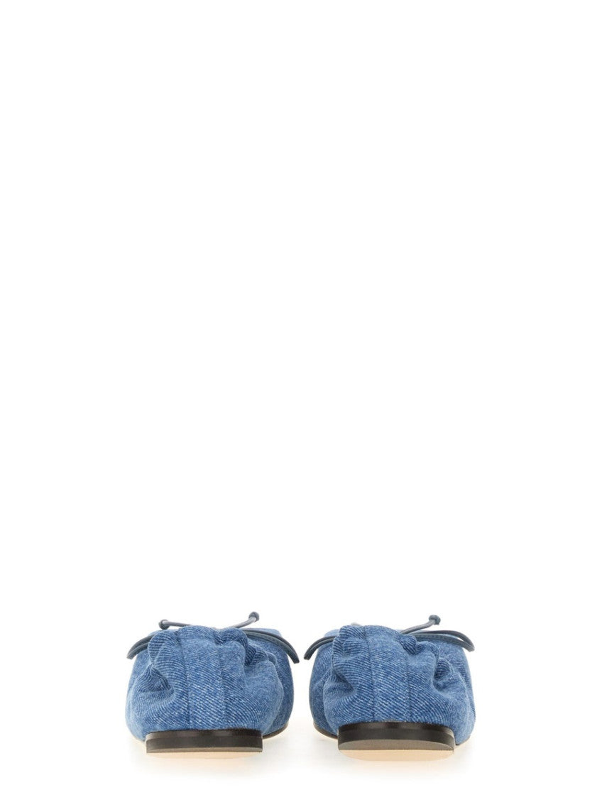 Denim Bow Ballet Flats 4