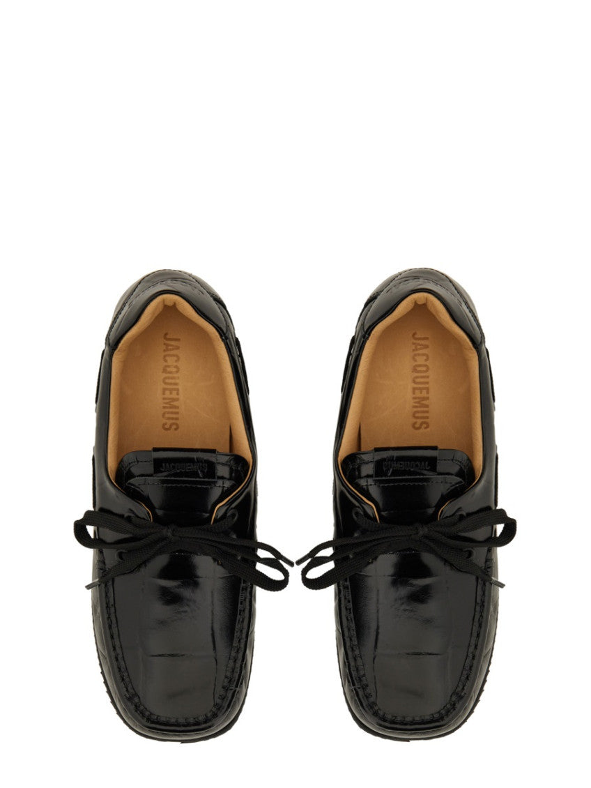 Black Lace Up Loafers 3