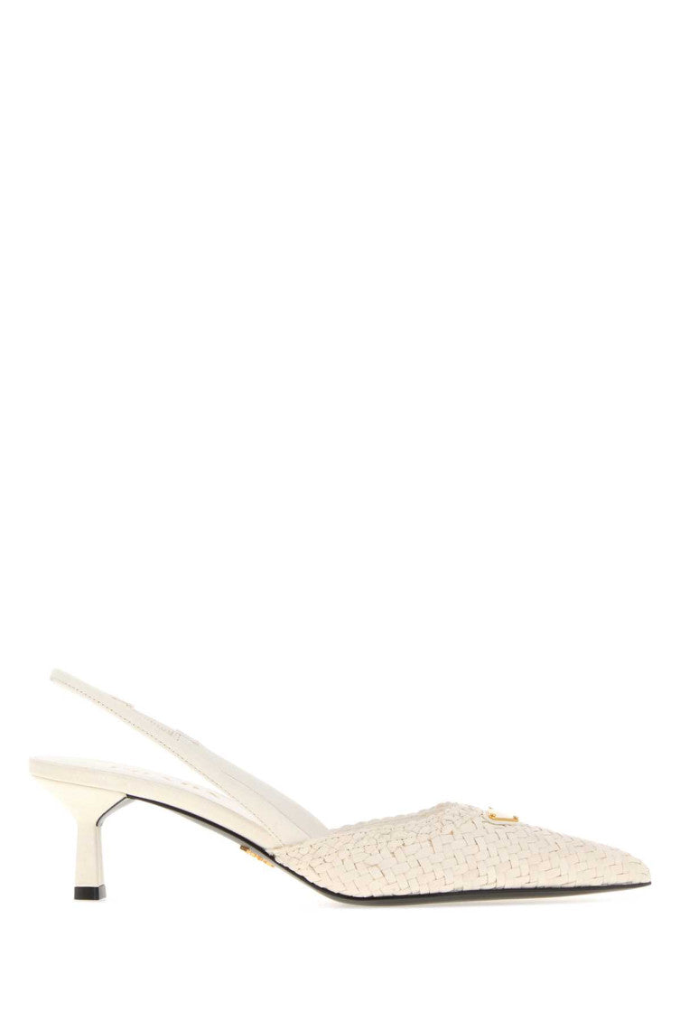 White Woven Pumps 1