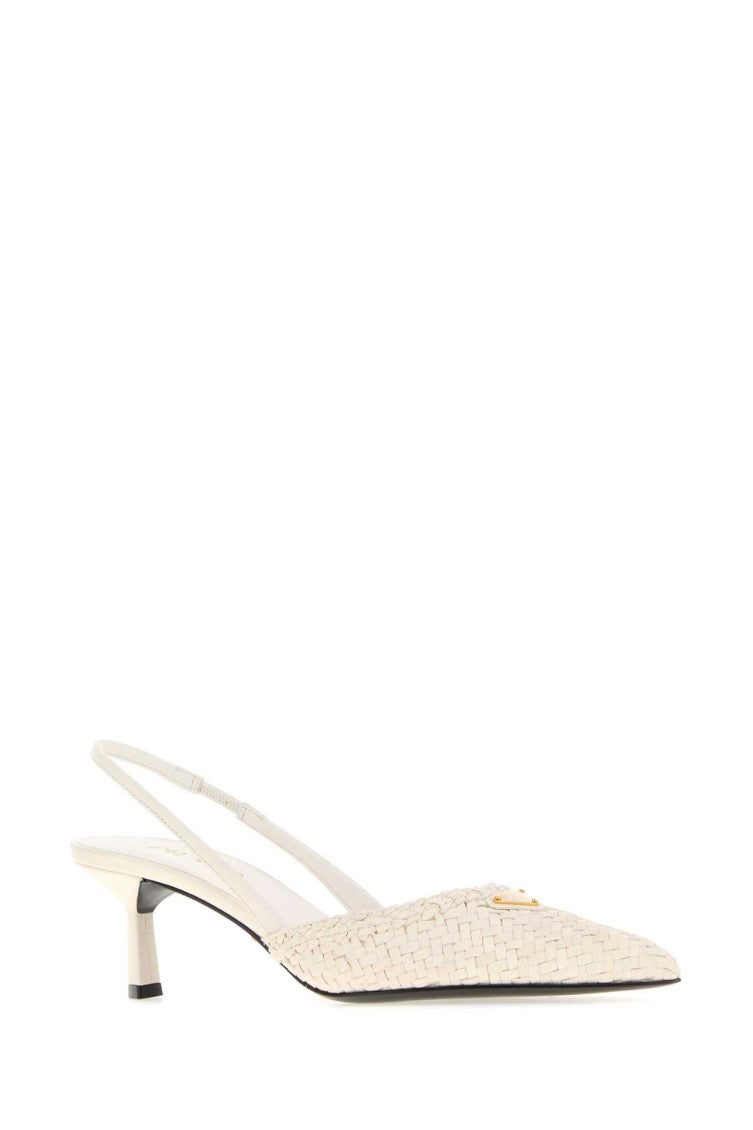 White Woven Pumps 2