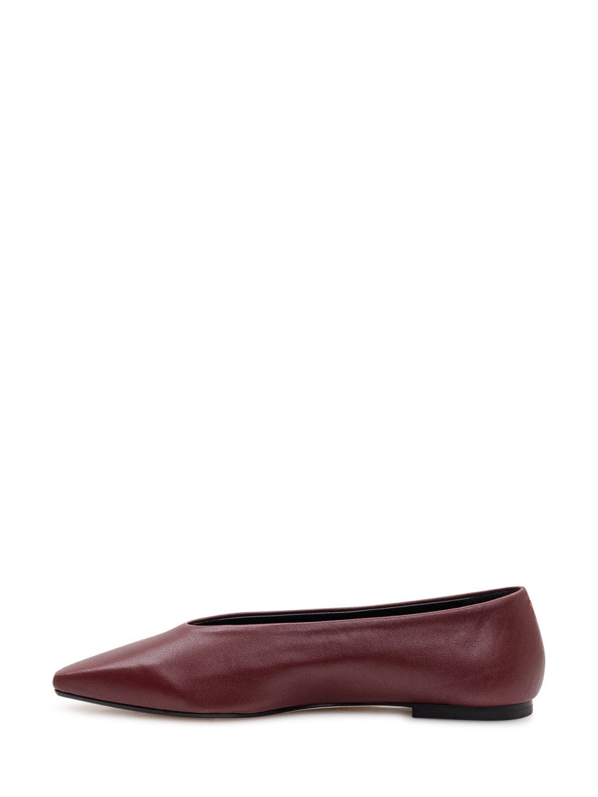 Red Slip On Ballet Flats 4