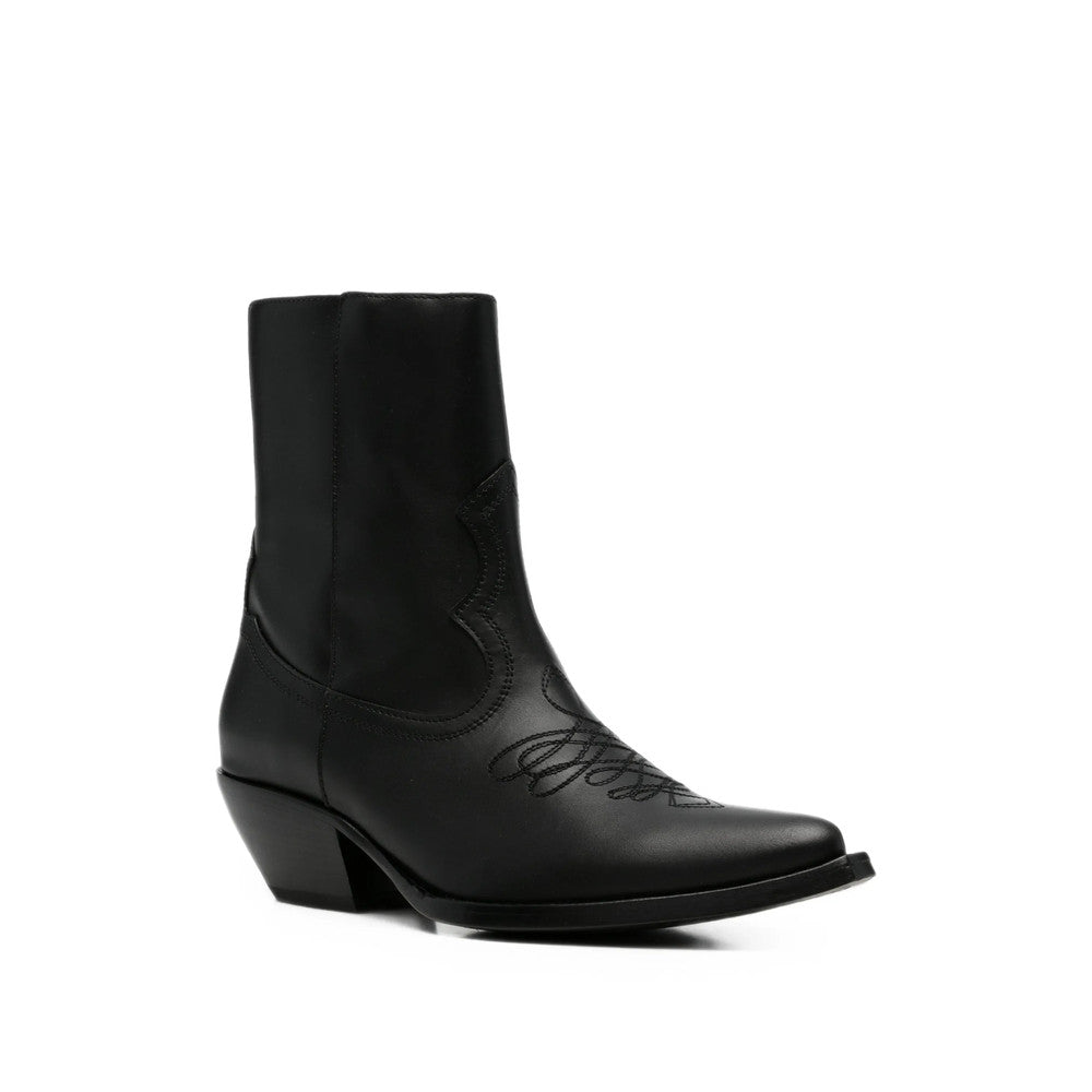 Black Embroidered Western Boots 2