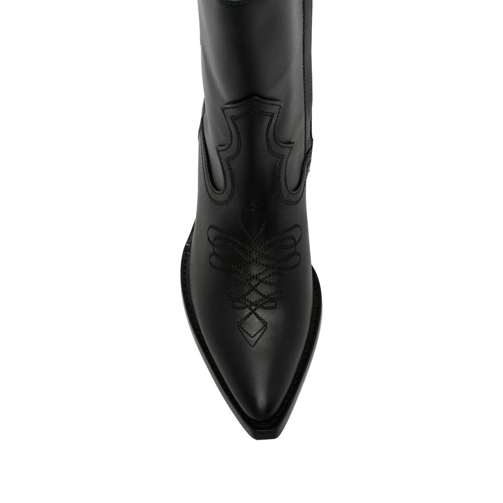 Black Embroidered Western Boots 4