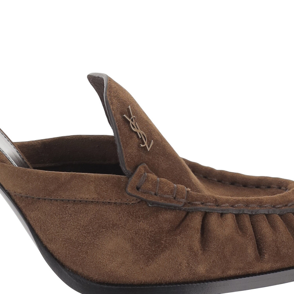 Brown Suede Mules 4