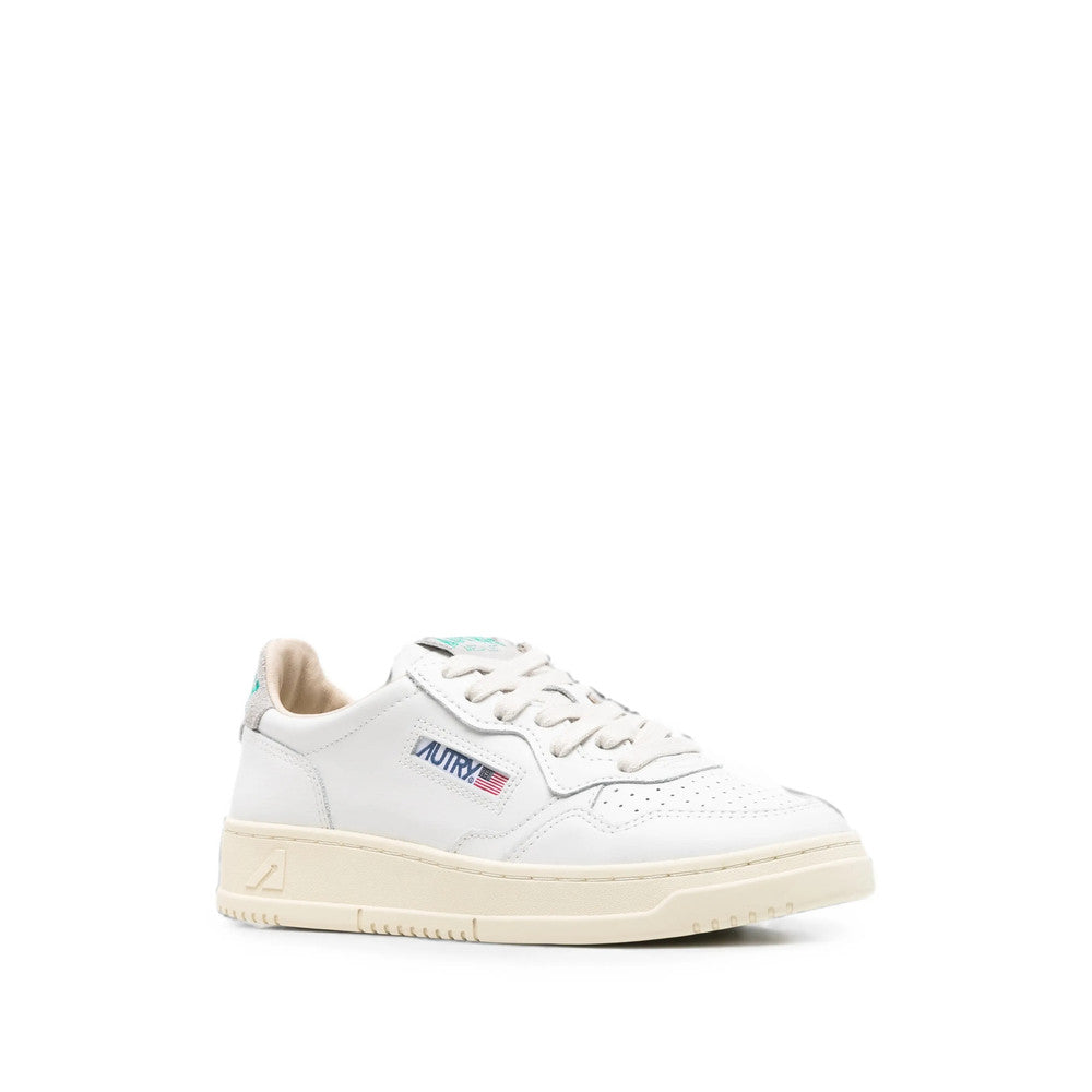White Perforated Medalist Sneakers 2