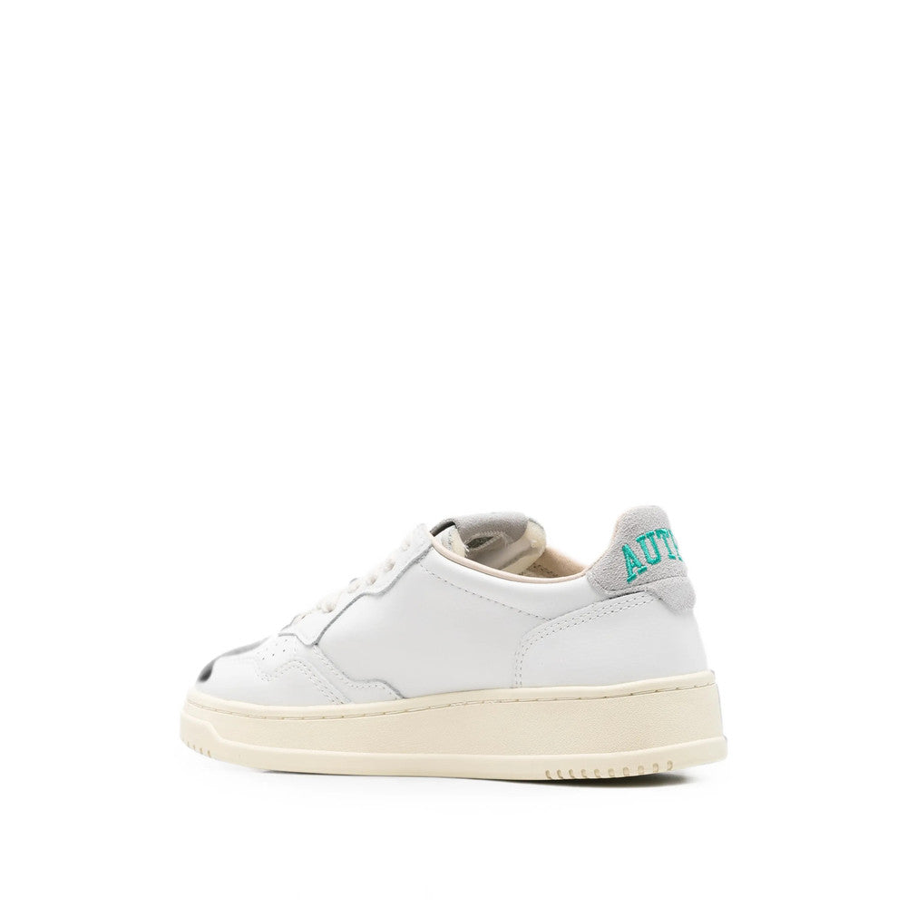 White Perforated Medalist Sneakers 3