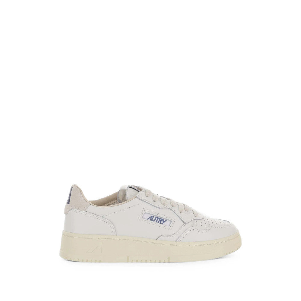 Off White Perforated Low-Top Sneakers 1