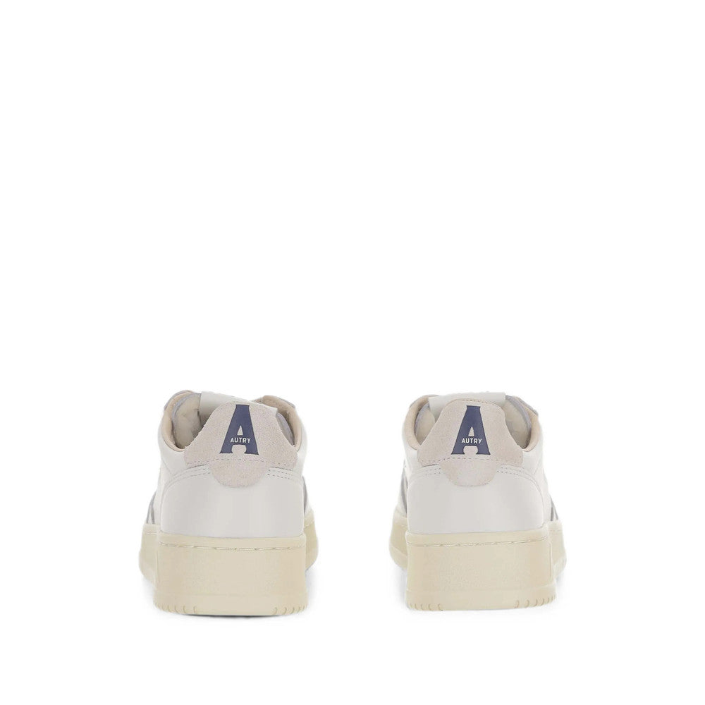 Off White Perforated Low-Top Sneakers 3