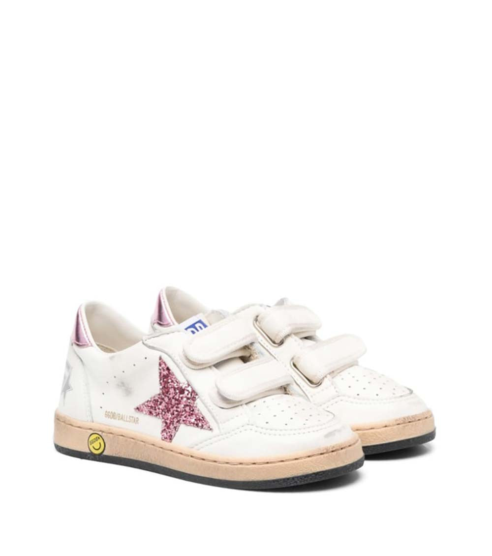 Kids White Embellished Sneakers 2