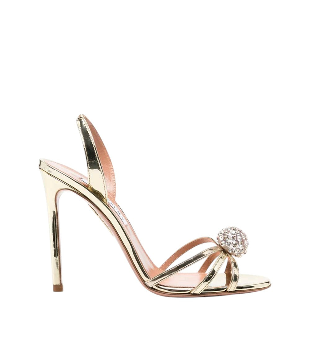 Gold Embellished Crystal Heels 1