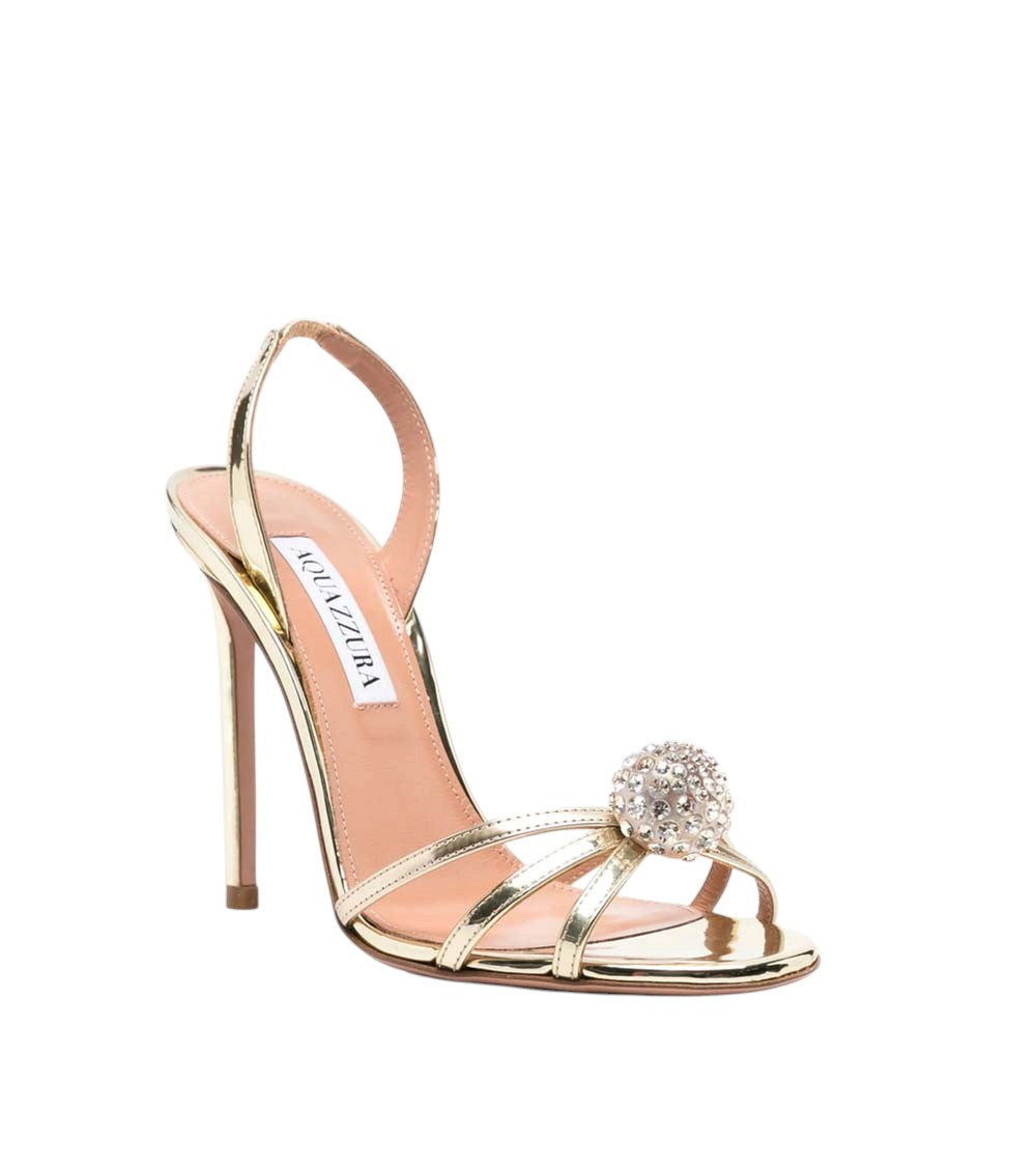 Gold Embellished Crystal Heels 3