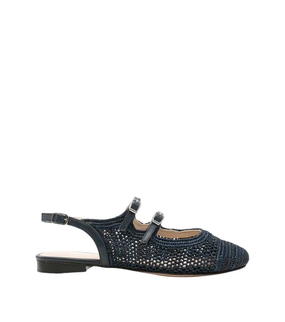 Blue Woven Ballet Flats 1