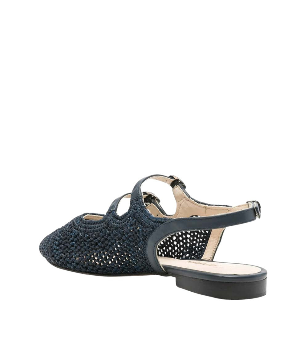 Blue Woven Ballet Flats 2