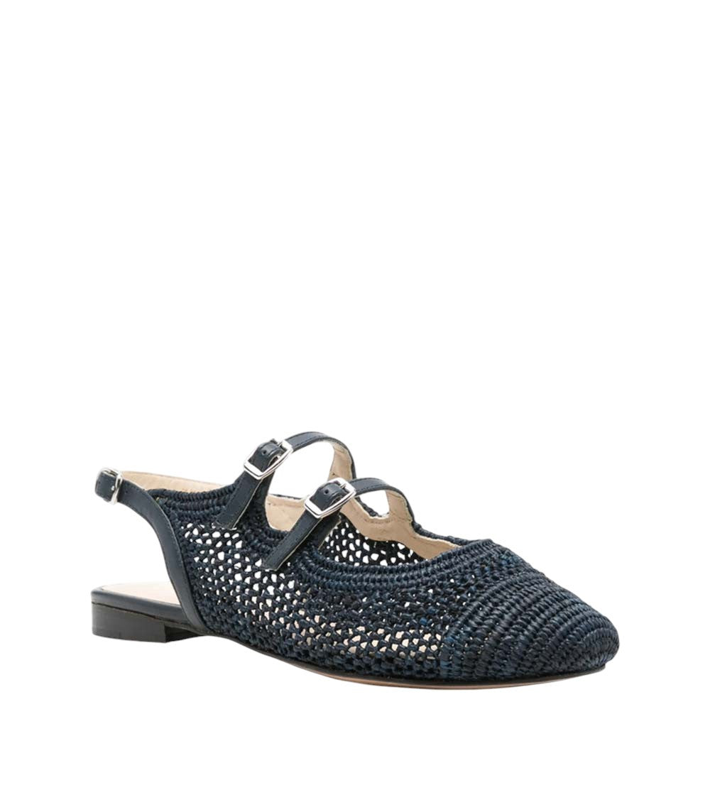 Blue Woven Ballet Flats 3