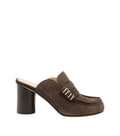 Brown Suede Loafer Mules 1