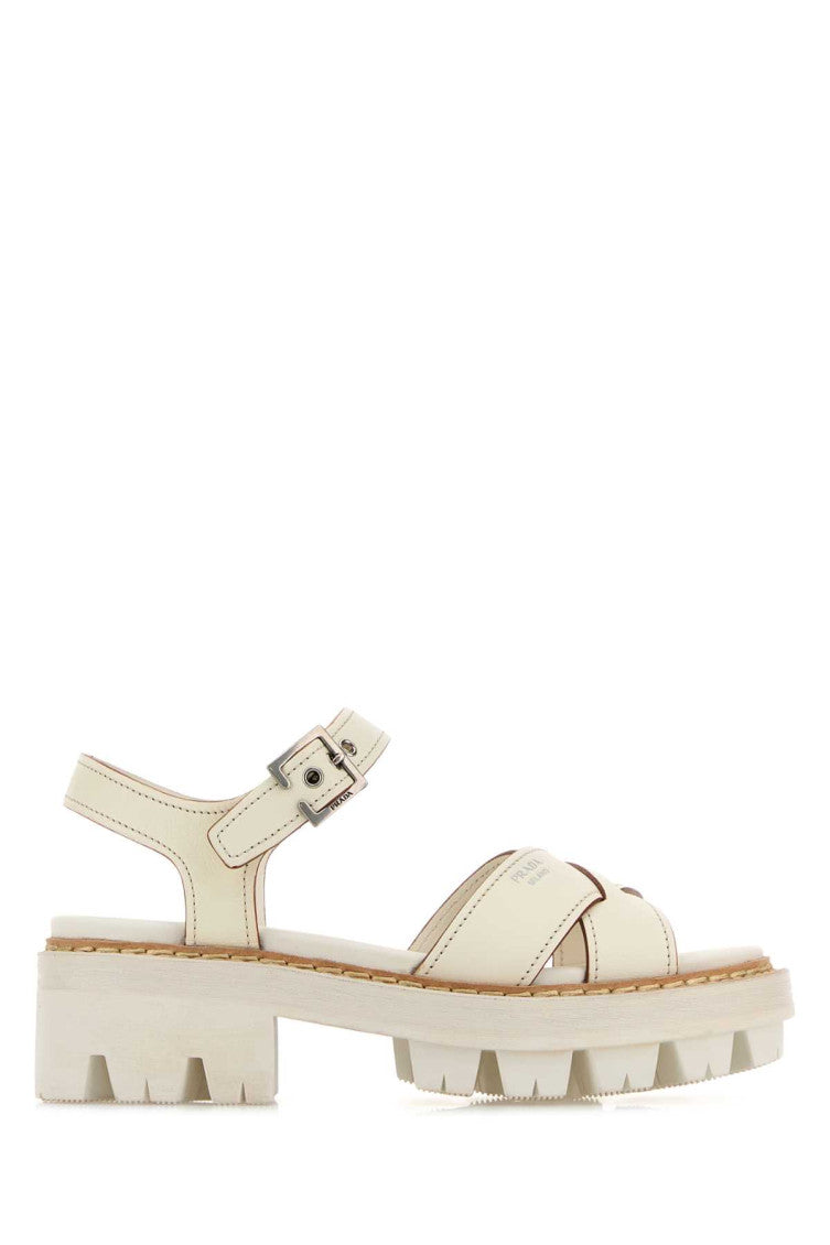 White Leather Sandals 1