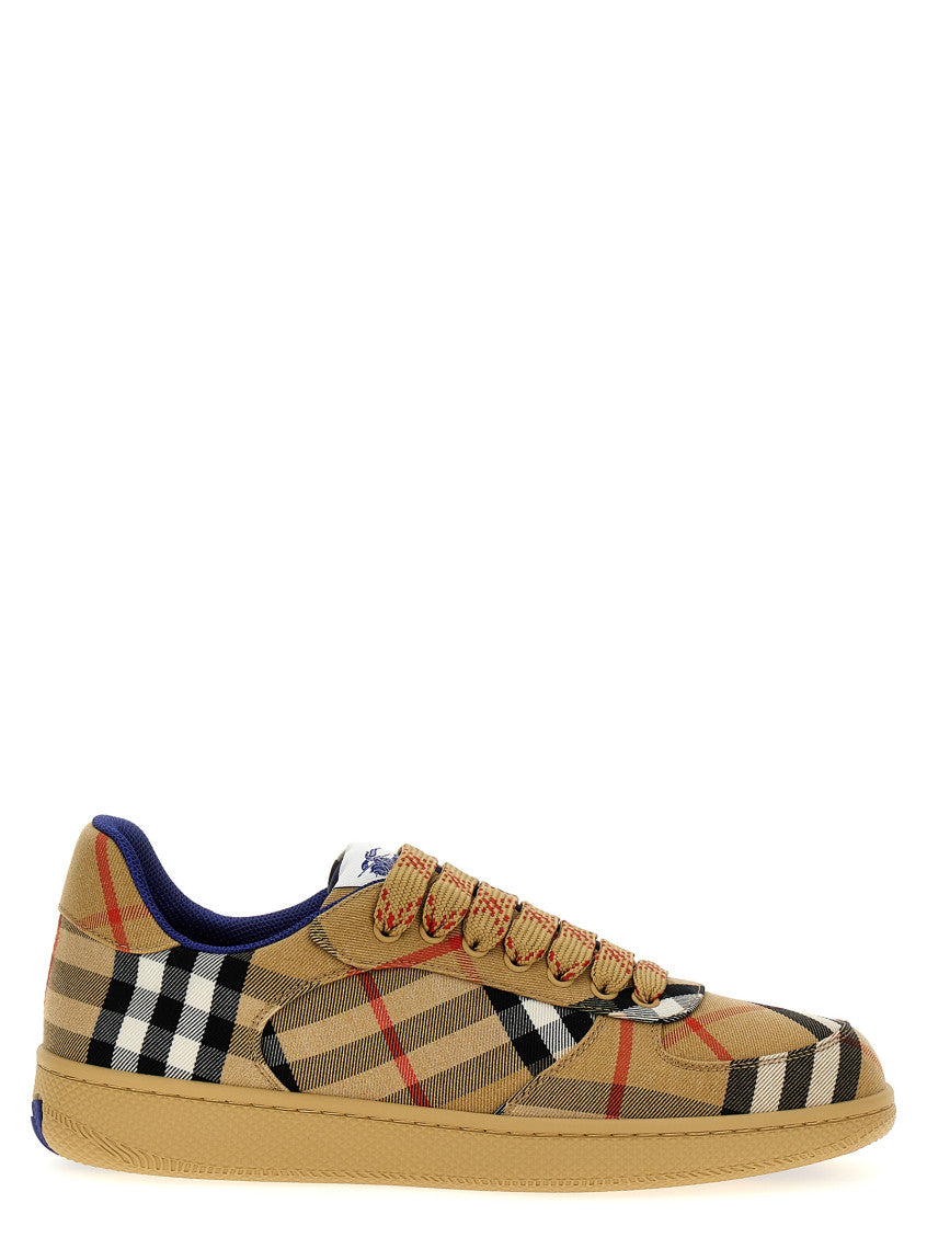 Beige Check Sneakers 1